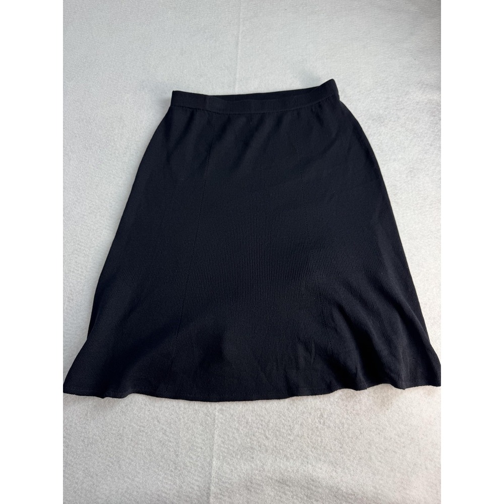 St. John Collection Skirt Womens 8 Black Wool Rayon Knit A Line‎ Knee Length